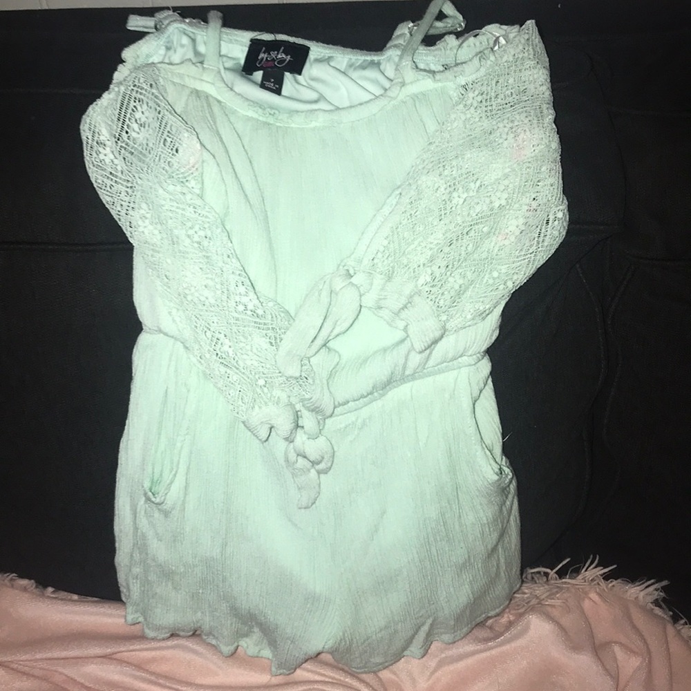 Girls size 7 mint romper